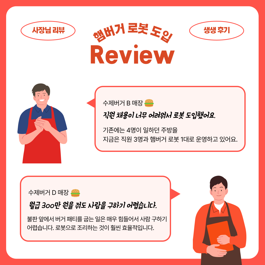 햄버거 조리로봇 도입 후기